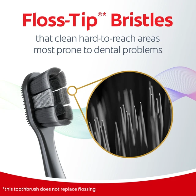 Alt view image 6 of 6 - Colgate Total Active Prevention Soft Whitening Toothbrush, Black, 2 Pack