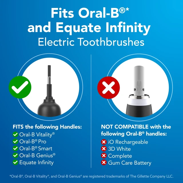 Alt view image 4 of 5 - Equate Infinity Power Toothbrush, Antibacterial Replacement Brush Heads, White