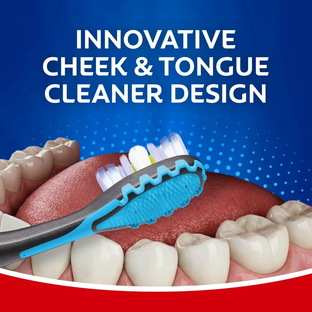 Alt view image 3 of 6 - Colgate 360 Floss-Tip Medium Adult Toothbrush 2 Pack