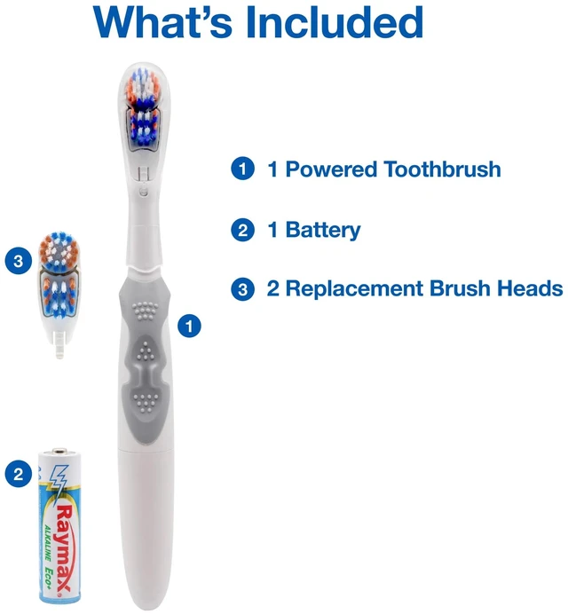 Alt view image 3 of 6 - Equate Motion Battery-Powered Toothbrush, 1 Handle, 2 Brush Heads
