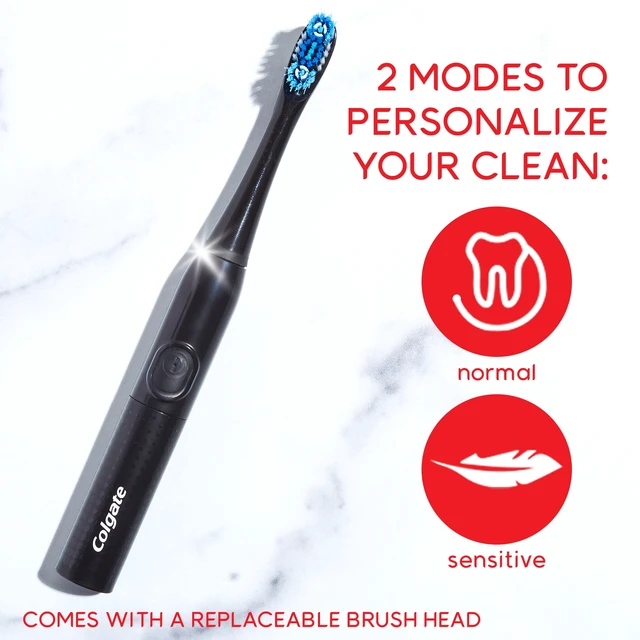 Alt view image 6 of 6 - Colgate Optic White Pro Series Sonic Adult Battery Powered Electric Toothbrush, Black