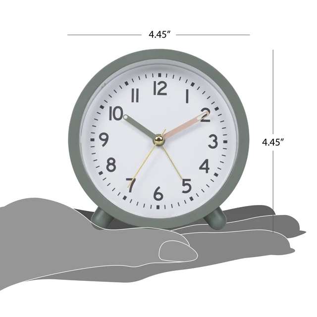 Alt view image 3 of 6 - MainStays Green Mini Analog Alarm Clock
