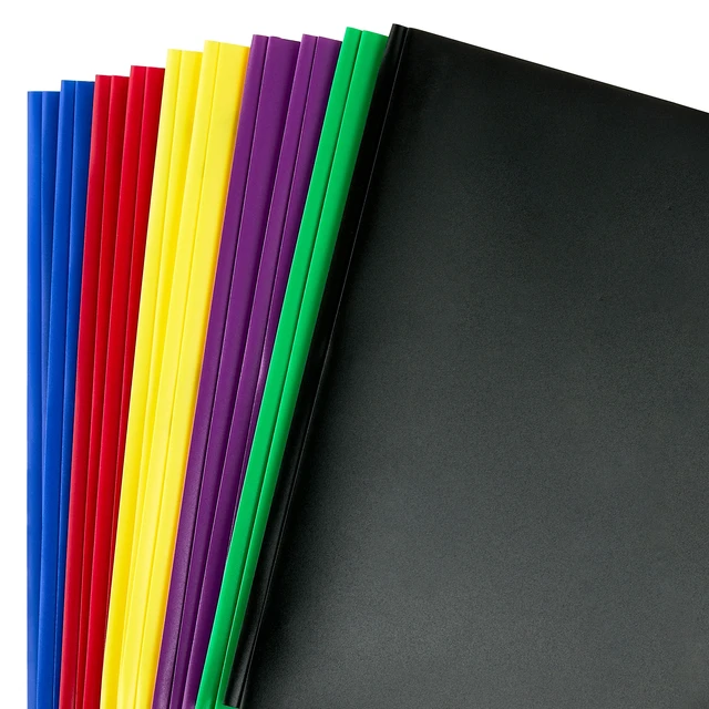 Alt view image 2 of 6 - Pen+Gear 3-Prong 2-Pocket Poly Folders, 9.4in x 11.4in, Assorted Colors, 10 Count