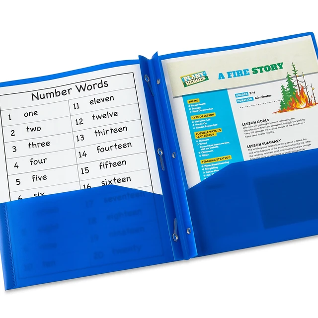 Alt view image 3 of 6 - Pen+Gear 3-Prong 2-Pocket Poly Folders, 9.4in x 11.4in, Assorted Colors, 10 Count