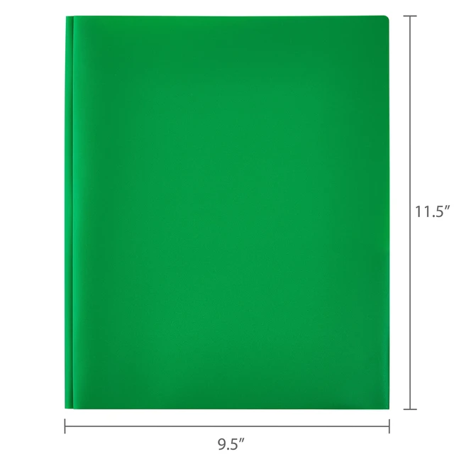 Alt view image 6 of 6 - Pen+Gear 3-Prong 2-Pocket Poly Folders, 9.4in x 11.4in, Assorted Colors, 10 Count