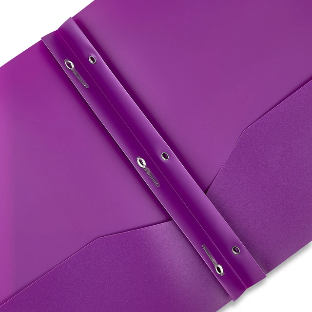 Alt view image 5 of 6 - Pen+Gear 3-Prong 2-Pocket Poly Folders, 9.4in x 11.4in, Assorted Colors, 10 Count