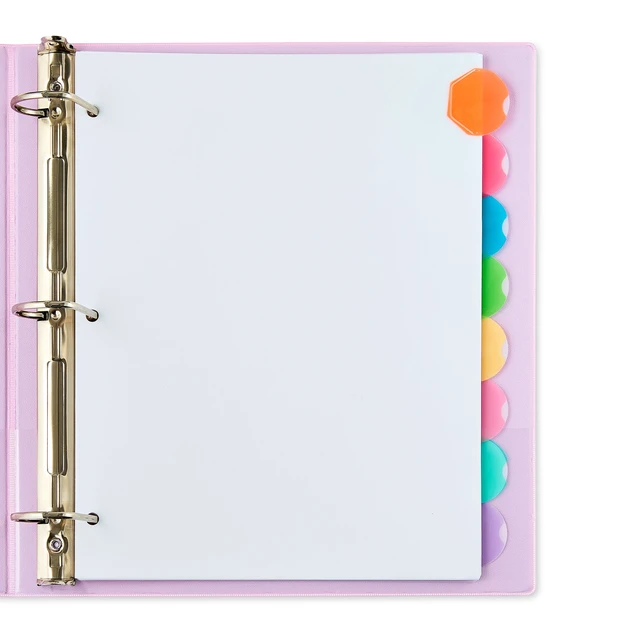 Alt view image 5 of 6 - Pen+Gear 8 Oval Tab Poly Binder Dividers, Bright Multicolor