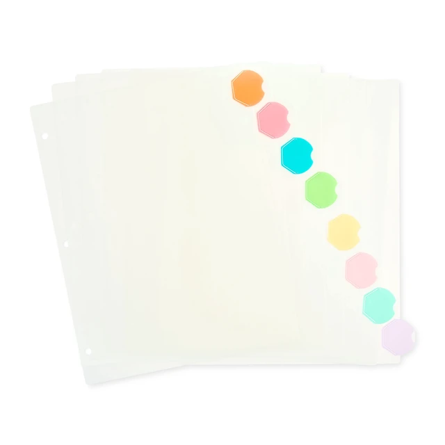 Alt view image 3 of 6 - Pen+Gear 8 Oval Tab Poly Binder Dividers, Bright Multicolor