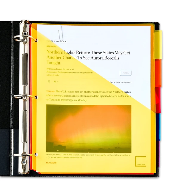 Alt view image 2 of 6 - 8-Tab Dividers with Pockets, Pen+Gear, Vibrant Color