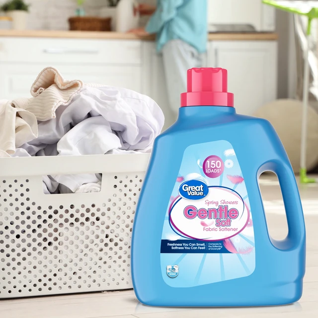 Alt view image 3 of 6 - Great Value Gentle Soft Fabric Softener, Spring Showers, 111fl oz, 150Loads