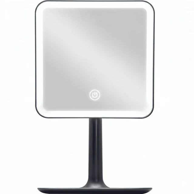 Alt view image 5 of 6 - Mainstays LED Lighted Vanity Makeup Mirror with 5X Magnification & Storage Tray, Rich Black