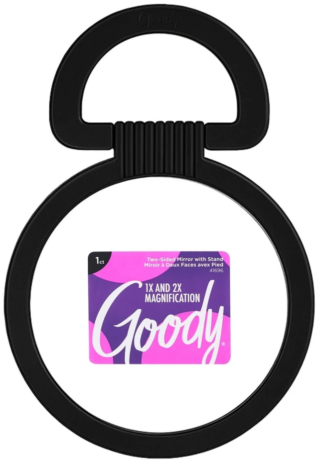 Main image of Goody 2-Sided Mirror with Stand, Regular & Magnified Views, 6x9in Vanity Mirror for Makeup and Grooming