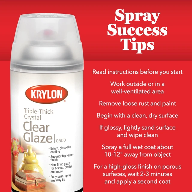 Alt view image 3 of 6 - Krylon Triple-Thick Crystal Clear Glaze High Gloss Clear 12oz