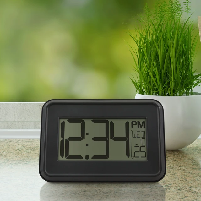 Alt view image 4 of 6 - Mainstays 4.90" Digital Table and Wall Clock with 12-Hour Display and Alarm