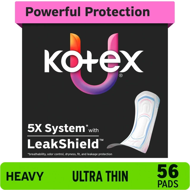 Main image of Kotex Ultra Thin Period Pads Heavy Absorbency 56 Count