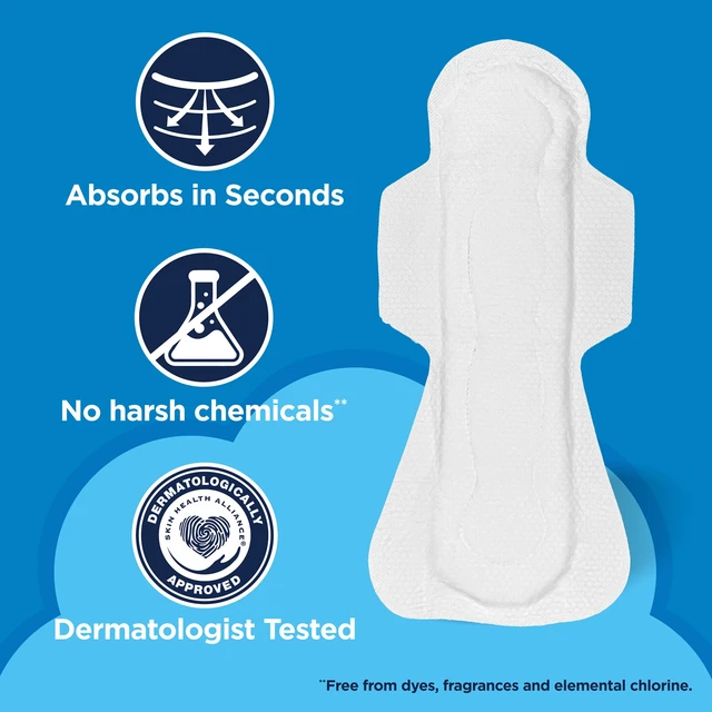 Alt view image 5 of 5 - Equate Overnight Maxi Pads With Flexi-Wings Extra Heavy Overnight Absorbency Size 5 36 Count