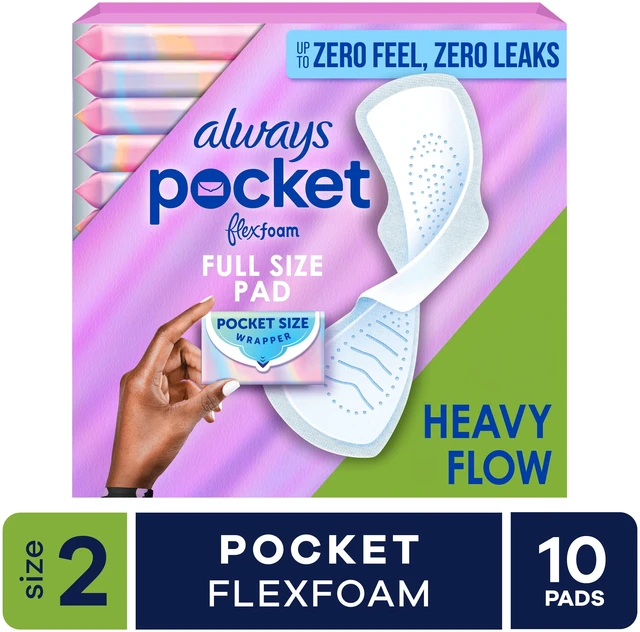 Main image of Always Pocket FlexFoam Pads Size 2 Heavy Flow Wings 10 Count