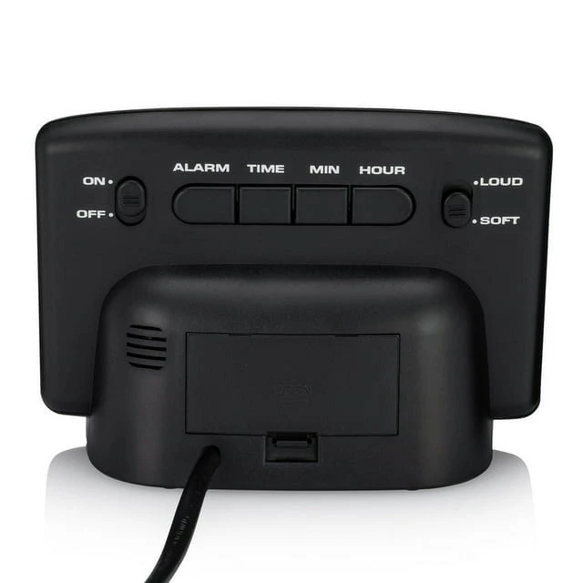 Alt view image 4 of 6 - Mainstays 71035MS Black Electric Digital Deep Sleep Alarm Clock with Large 1.4" LED Display