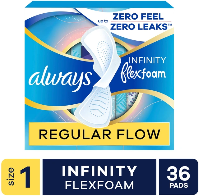 Main image of Always Infinity Pads, Size 1 Regular, 36 Count, with Wings