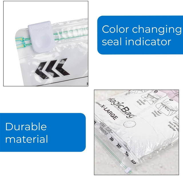 Alt view image 3 of 6 - MagicBag Jumbo Vacuum Storage Bags, 4-Pack Flat Compression for Bedding, Space Saving & Airtight