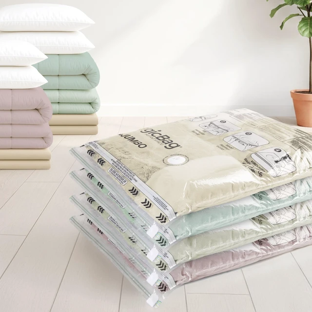 Alt view image 6 of 6 - MagicBag Jumbo Vacuum Storage Bags, 4-Pack Flat Compression for Bedding, Space Saving & Airtight