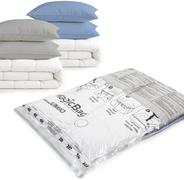 Alt view image 4 of 6 - MagicBag Jumbo Vacuum Storage Bags, 4-Pack Flat Compression for Bedding, Space Saving & Airtight