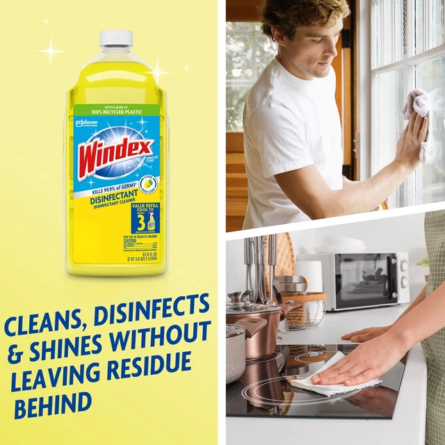 Alt view image 2 of 6 - Windex Disinfectant Cleaner Multi-Surface Refill, Citrus Fresh, 67.6 fl oz