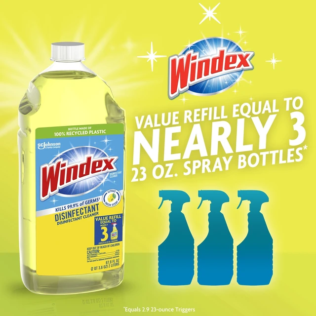 Alt view image 3 of 6 - Windex Disinfectant Cleaner Multi-Surface Refill, Citrus Fresh, 67.6 fl oz