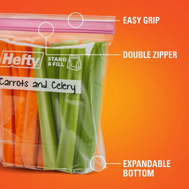 Alt view image 2 of 5 - Hefty Press to Close Quart Storage Bags, 50 Count