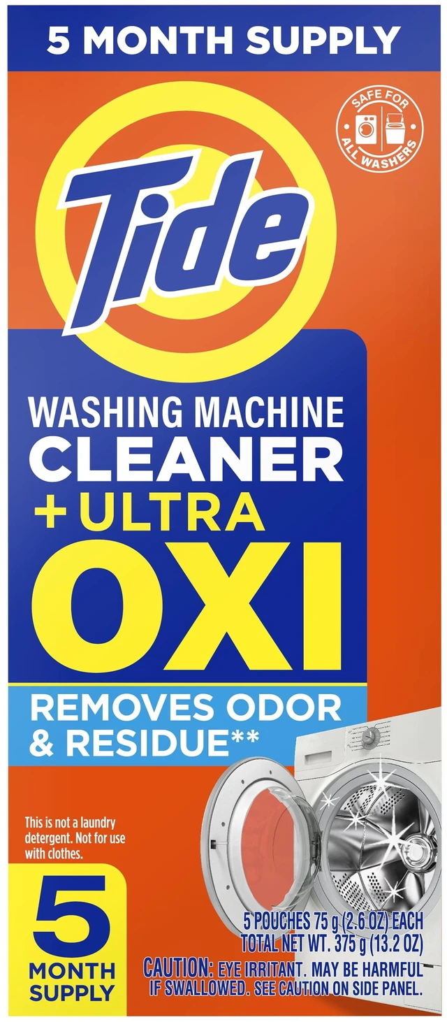 Alt view image 2 of 6 - Tide Washing Machine Cleaner with Oxi Powder, Odor Eliminator and Washer Residue Remover, 5 Count