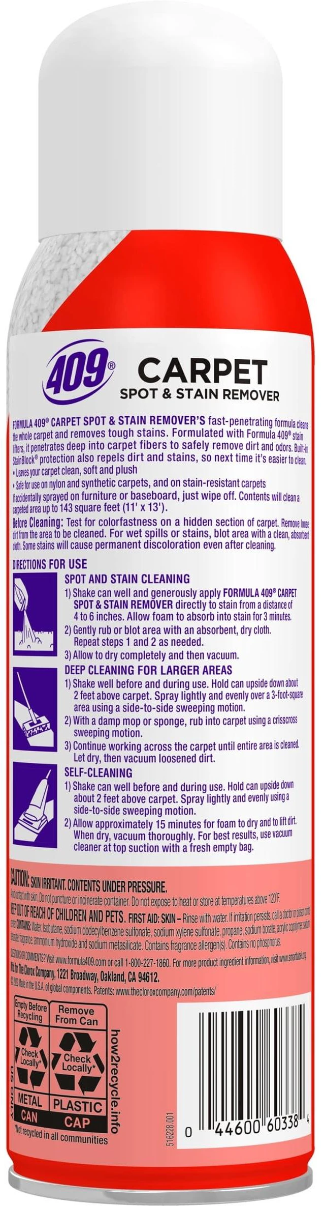 Alt view image 3 of 5 - Formula 409 Carpet Cleaner Spray, Aerosol Can, 19OZ