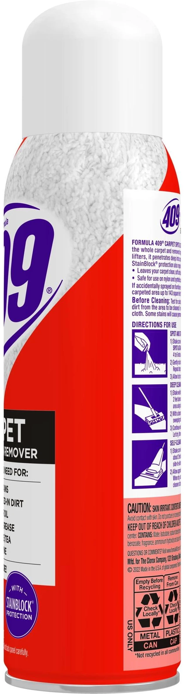 Alt view image 2 of 5 - Formula 409 Carpet Cleaner Spray, Aerosol Can, 19OZ