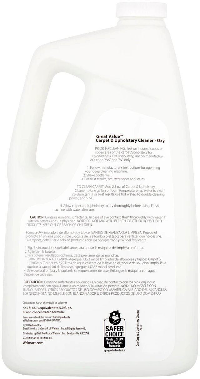 Alt view image 4 of 6 - 2137 Great Value Carpet & Rug Cleaner, Fresh Scent, 64 Fl Oz