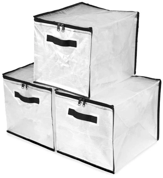 Main image of Mainstays Clear Cube Storage Bags, 3 Pack