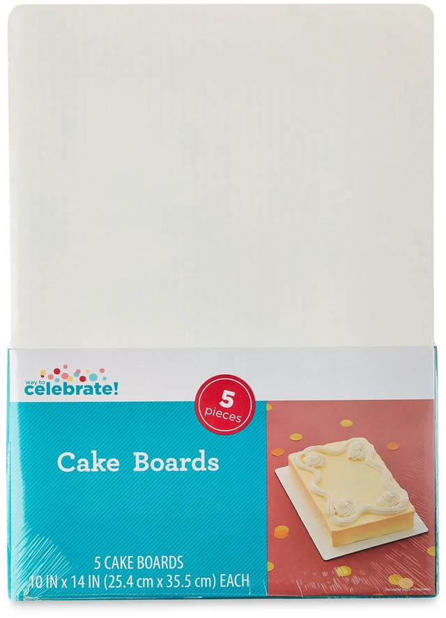 Main image of 10" x 14" White Paper Cake Boards, 5 Count, by Way To Celebrate