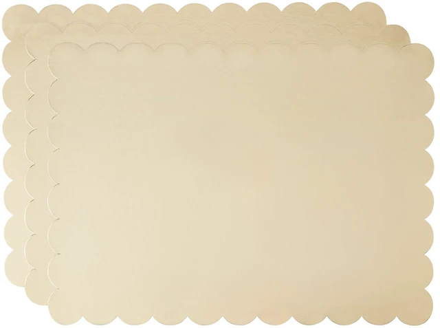 Alt view image 3 of 5 - 14"x19" Gold Scallop Paper Cake Boards, 3 Count, by Way To Celebrate