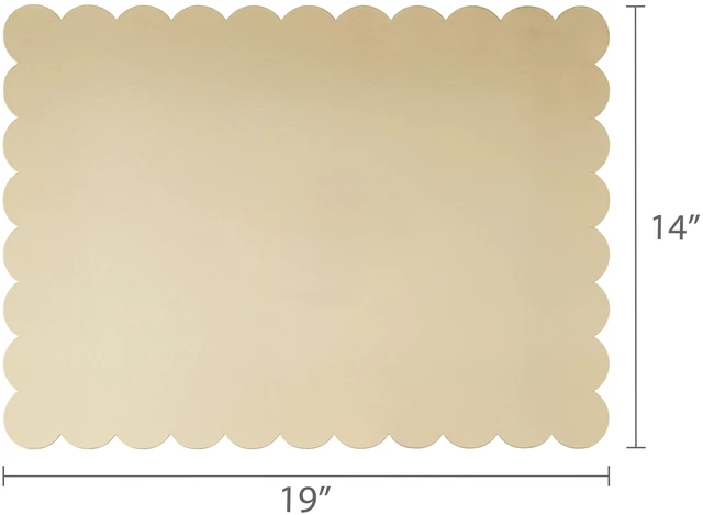 Alt view image 4 of 5 - 14"x19" Gold Scallop Paper Cake Boards, 3 Count, by Way To Celebrate