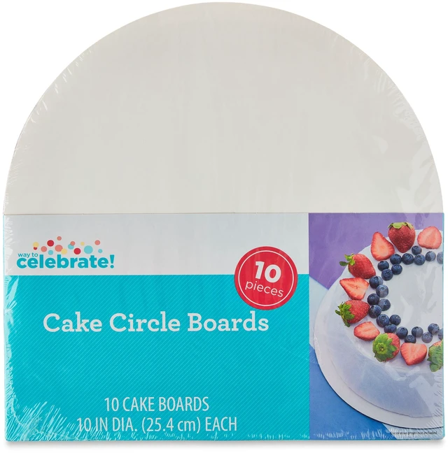 Main image of 10" White Round Paper Cake Boards, 10 Count, Way To Celebrate