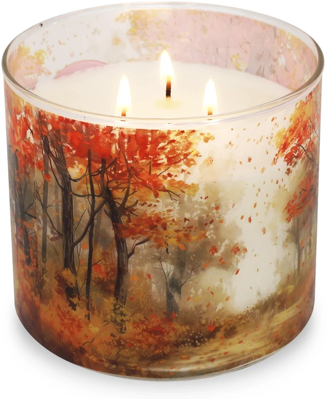 Alt view image 5 of 6 - Mainstays Warm Fall Leaves Scented Candle, 3 Wicks, 13oz
