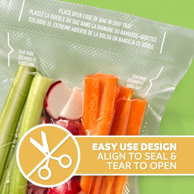 Alt view image 2 of 5 - FoodSaver Pint Vacuum Seal Bags, 27 Count, BPA-Free Pre-Cut Freezer Bags, Align to Seal & Tear to Open for Food Storage, Sous Vide, Meal Prep