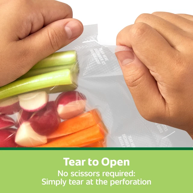Alt view image 5 of 5 - FoodSaver Pint Vacuum Seal Bags, 27 Count, BPA-Free Pre-Cut Freezer Bags, Align to Seal & Tear to Open for Food Storage, Sous Vide, Meal Prep