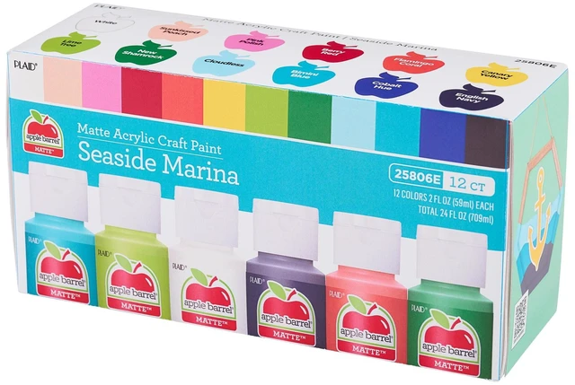 Alt view image 2 of 6 - Apple Barrel Seaside Marina Acrylic Craft Paint, 2 fl oz, Matte Finish, Set of 12