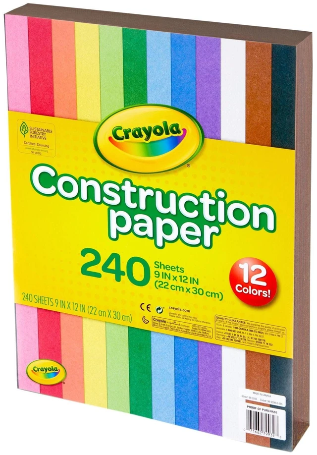 Alt view image 3 of 6 - Crayola Construction Paper, 240 Pages, 10 Colors, Valentines Party Supplies