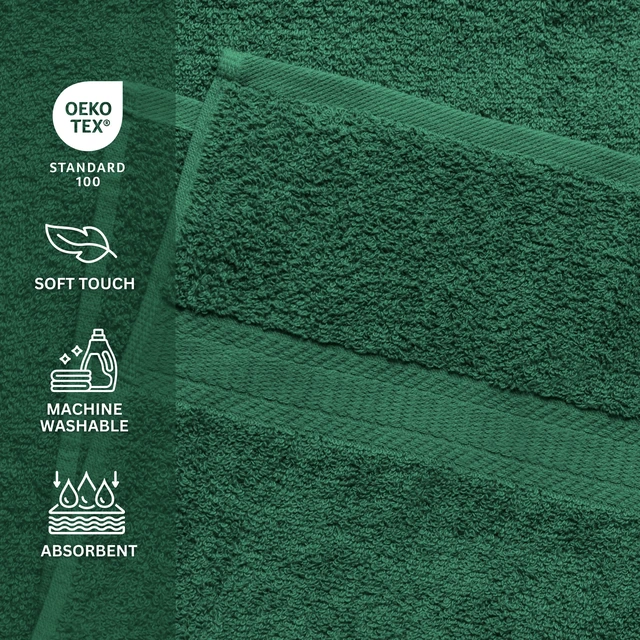 Alt view image 6 of 6 - Mainstays Basic Bath Sheet, Soft 100% Cotton, Highly Absorbent, Green