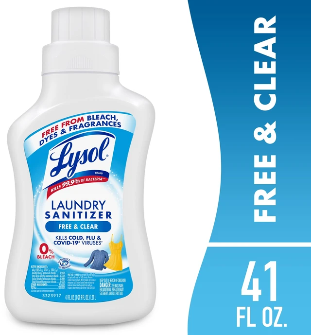 Main image of Lysol Laundry Sanitizer Additive, Unscented, 41 fl oz, Odor Eliminating Liquid for Clothes and Linens