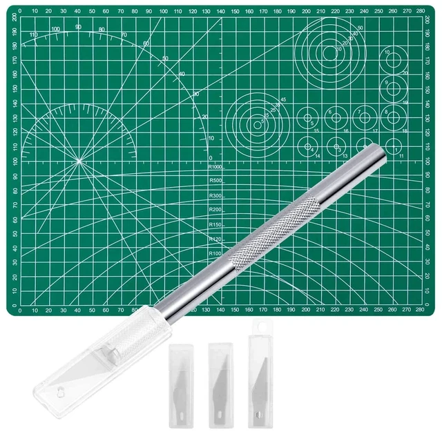 Main image of Anezus Precision Craft Knife Set with Self-Healing Cutting Mat, 30pcs, for Art Scrapbooking Stencil