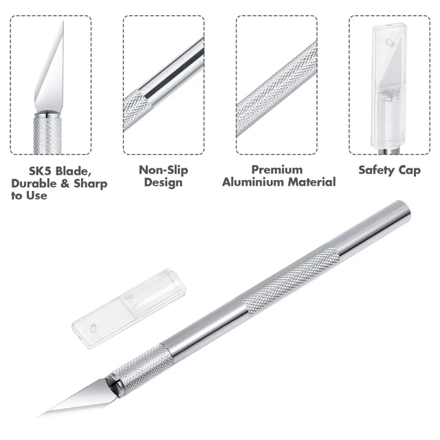 Alt view image 5 of 7 - Anezus Precision Craft Knife Set with Self-Healing Cutting Mat, 30pcs, for Art Scrapbooking Stencil
