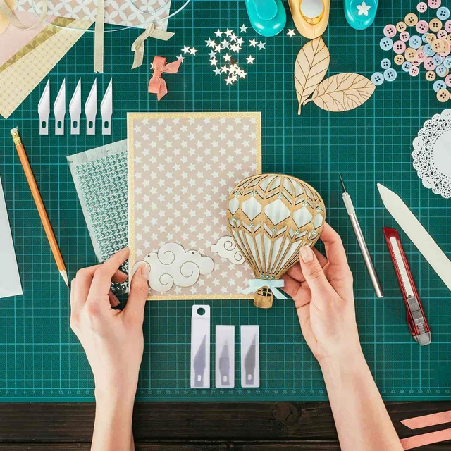 Alt view image 6 of 7 - Anezus Precision Craft Knife Set with Self-Healing Cutting Mat, 30pcs, for Art Scrapbooking Stencil
