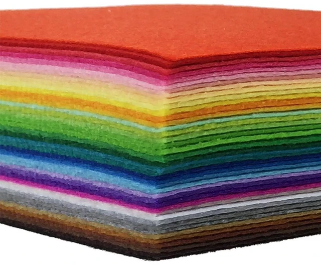 Main image of 42pcs Felt Fabric Sheets 4"x4" Assorted Colors Nonwoven 1mm Thick DIY Craft Squares