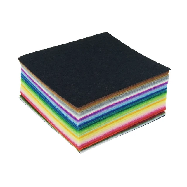 Alt view image 2 of 7 - 42pcs Felt Fabric Sheets 4"x4" Assorted Colors Nonwoven 1mm Thick DIY Craft Squares